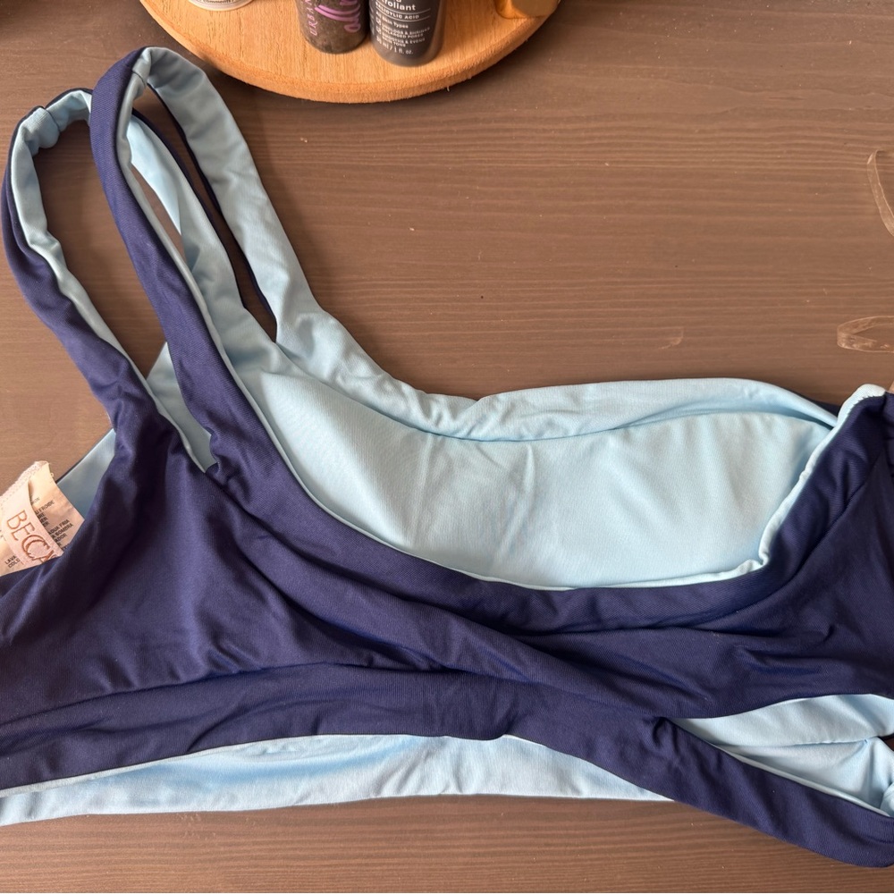BECCA reversible Light Blue and Navy Bikini top